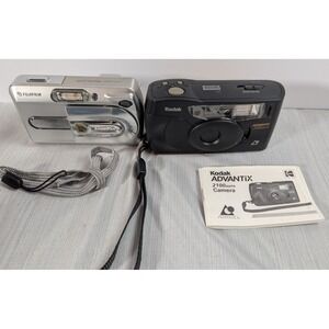 Vintage Cameras - 1 Fujifilm Digital 1 Kodak Advantix - as is - see description